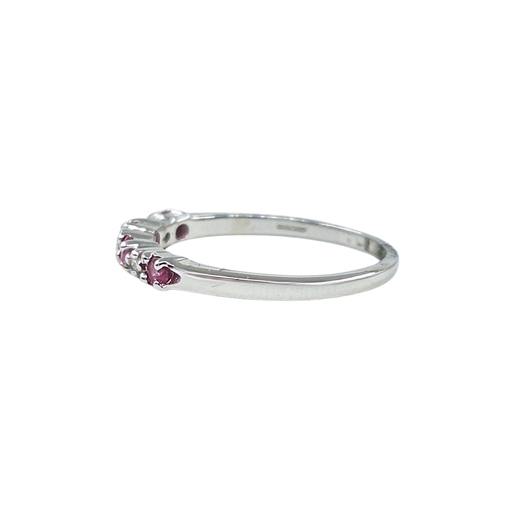 9ct White Gold Ruby & Diamond Eternity Ring