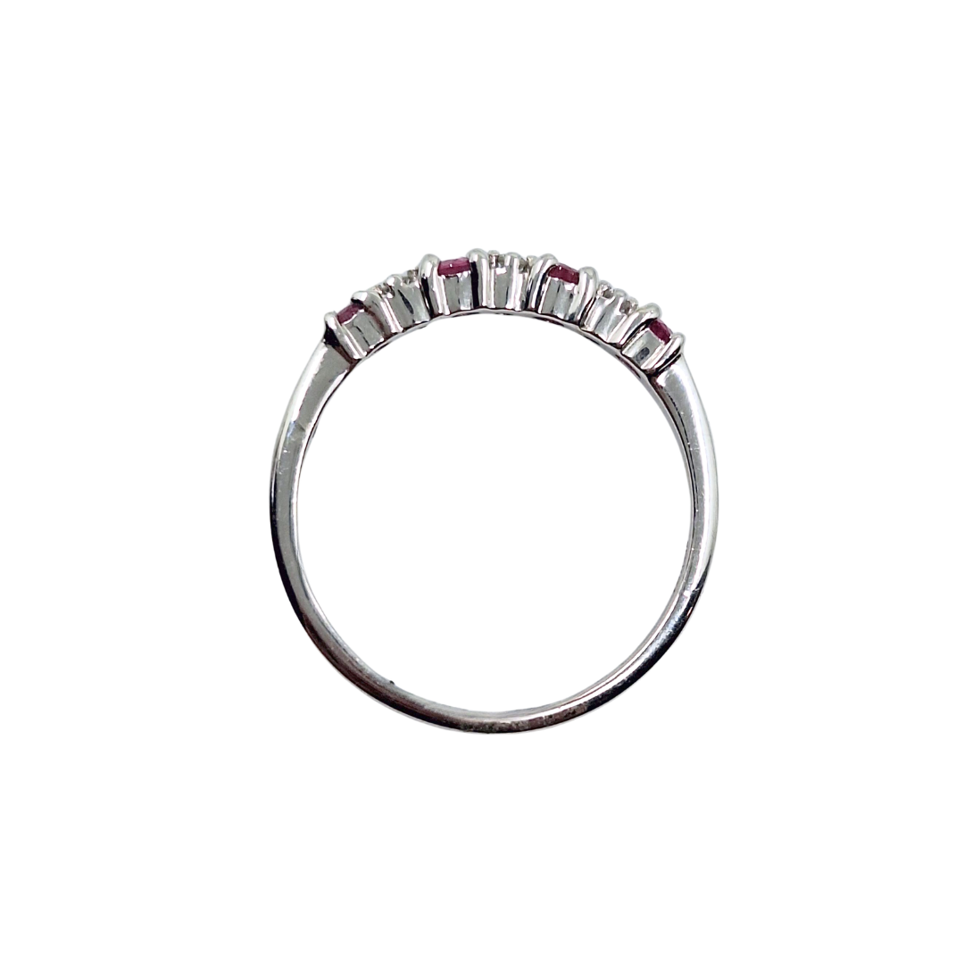 9ct White Gold Ruby & Diamond Eternity Ring