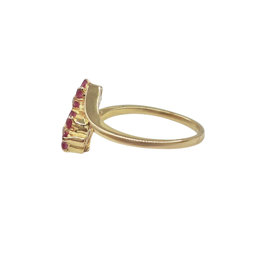 9ct Yellow Gold Ruby Flower Ring
