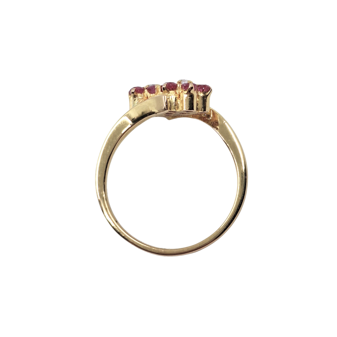 9ct Yellow Gold Ruby Flower Ring