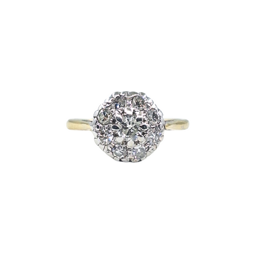 18ct Yellow Gold Diamond Cluster Ring