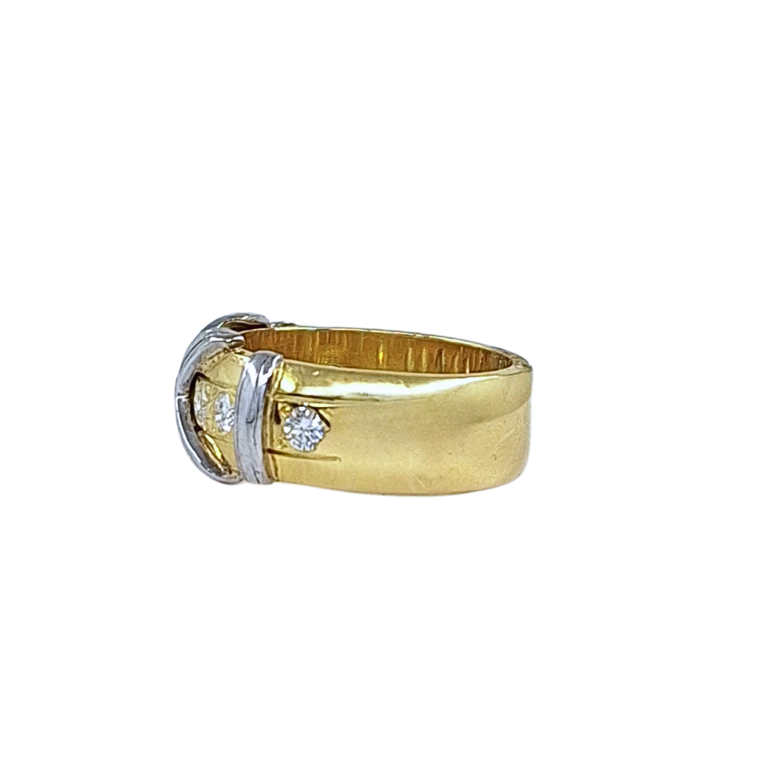 18ct Yellow & White Gold Diamond Set Band Ring