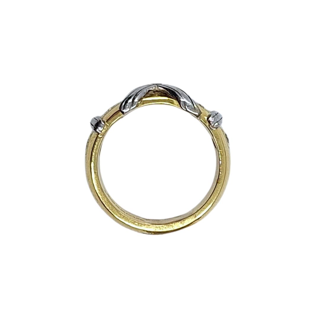 18ct Yellow & White Gold Diamond Set Band Ring