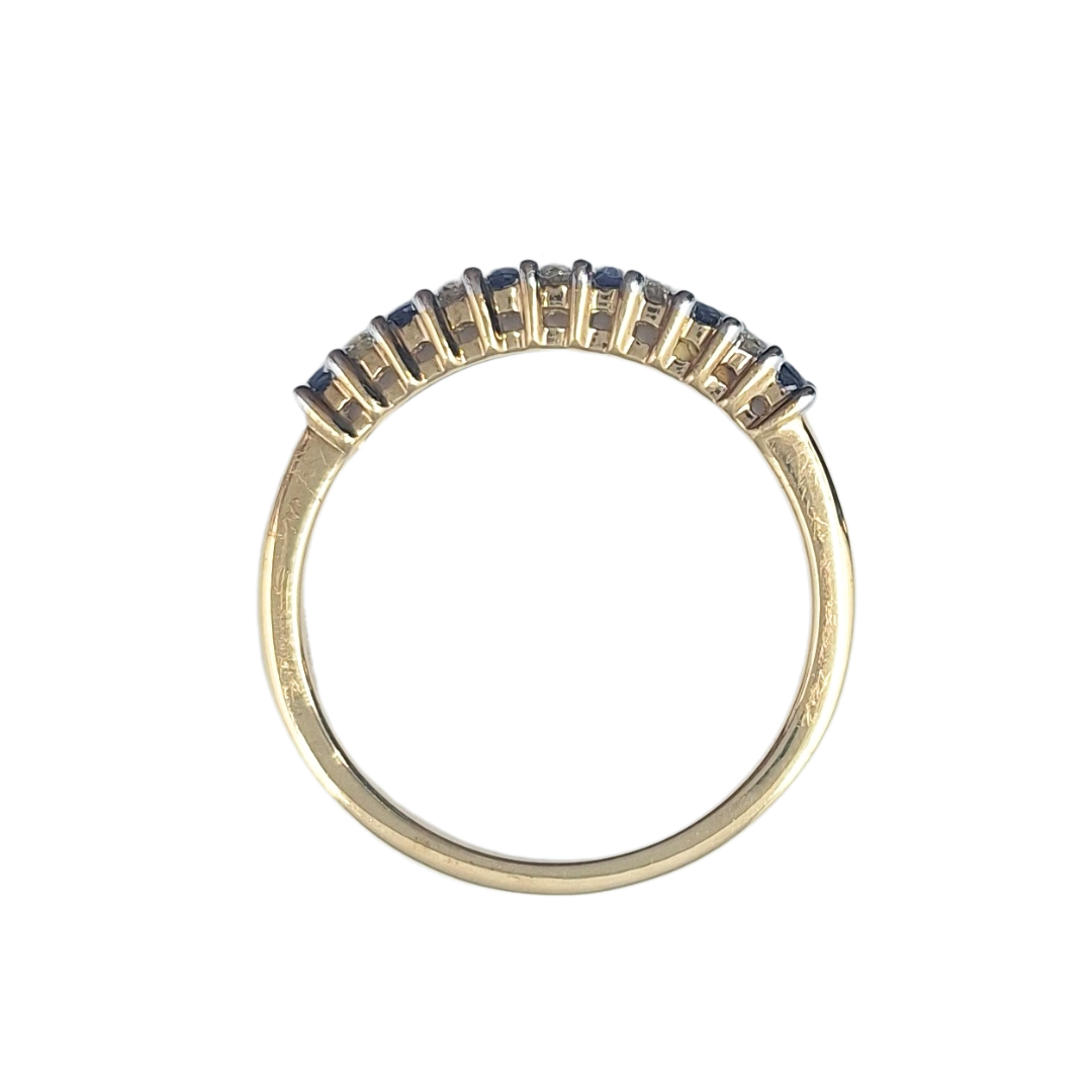 9ct Yellow Gold Sapphire & Diamond Eternity Ring
