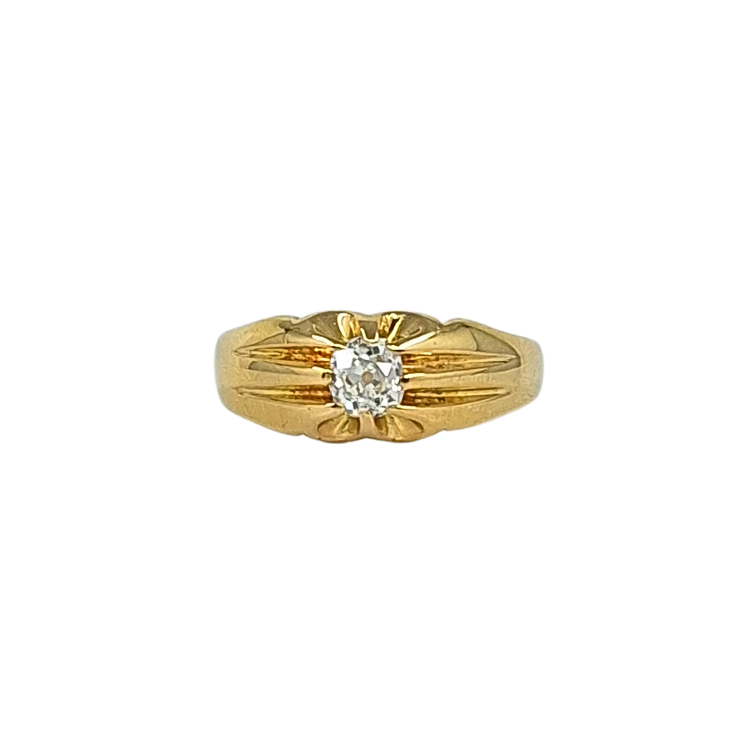 18ct Yellow Gold Diamond Gypsy Ring