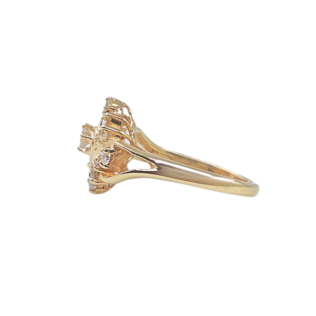 9ct Yellow Gold Diamond Cluster Ring