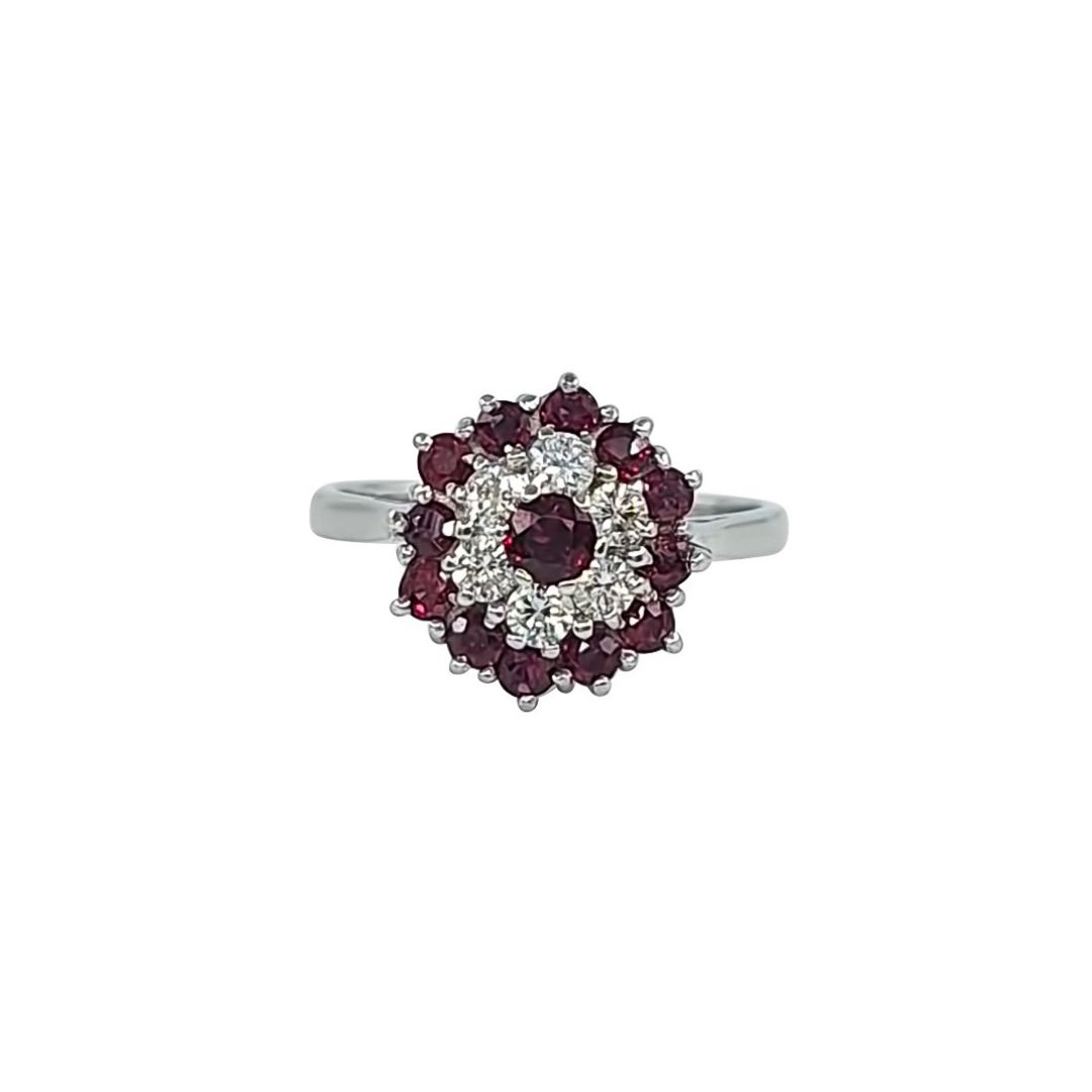 18ct White Gold Ruby & Diamond Ring