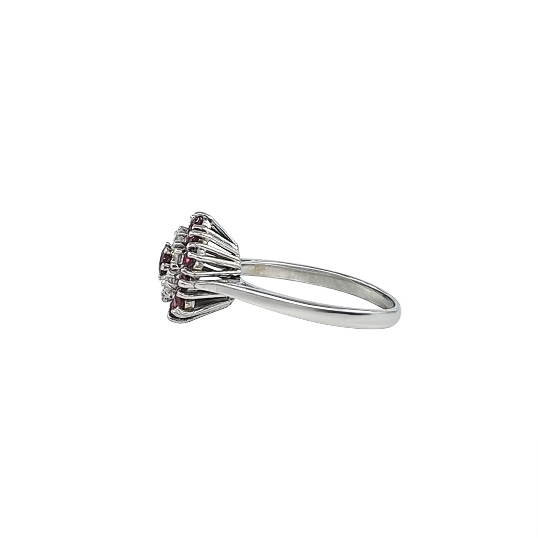 18ct White Gold Ruby & Diamond Ring