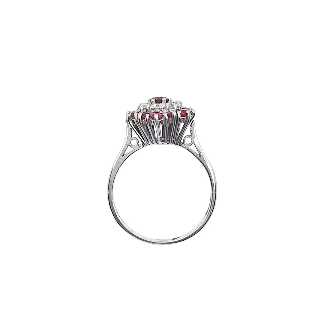 18ct White Gold Ruby & Diamond Ring