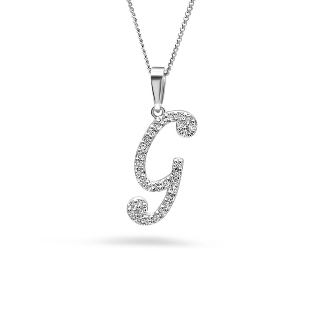 White Gold & Ethical Diamond Initial G Pendant