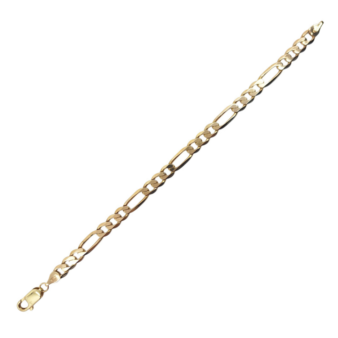 9ct Yellow Gold Figaro Bracelet 7"