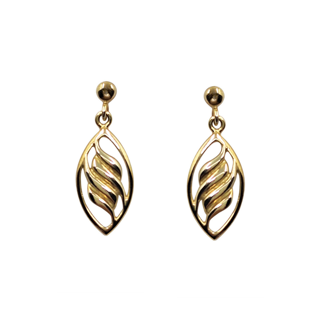 9ct Yellow Gold Fancy Drop Earrings