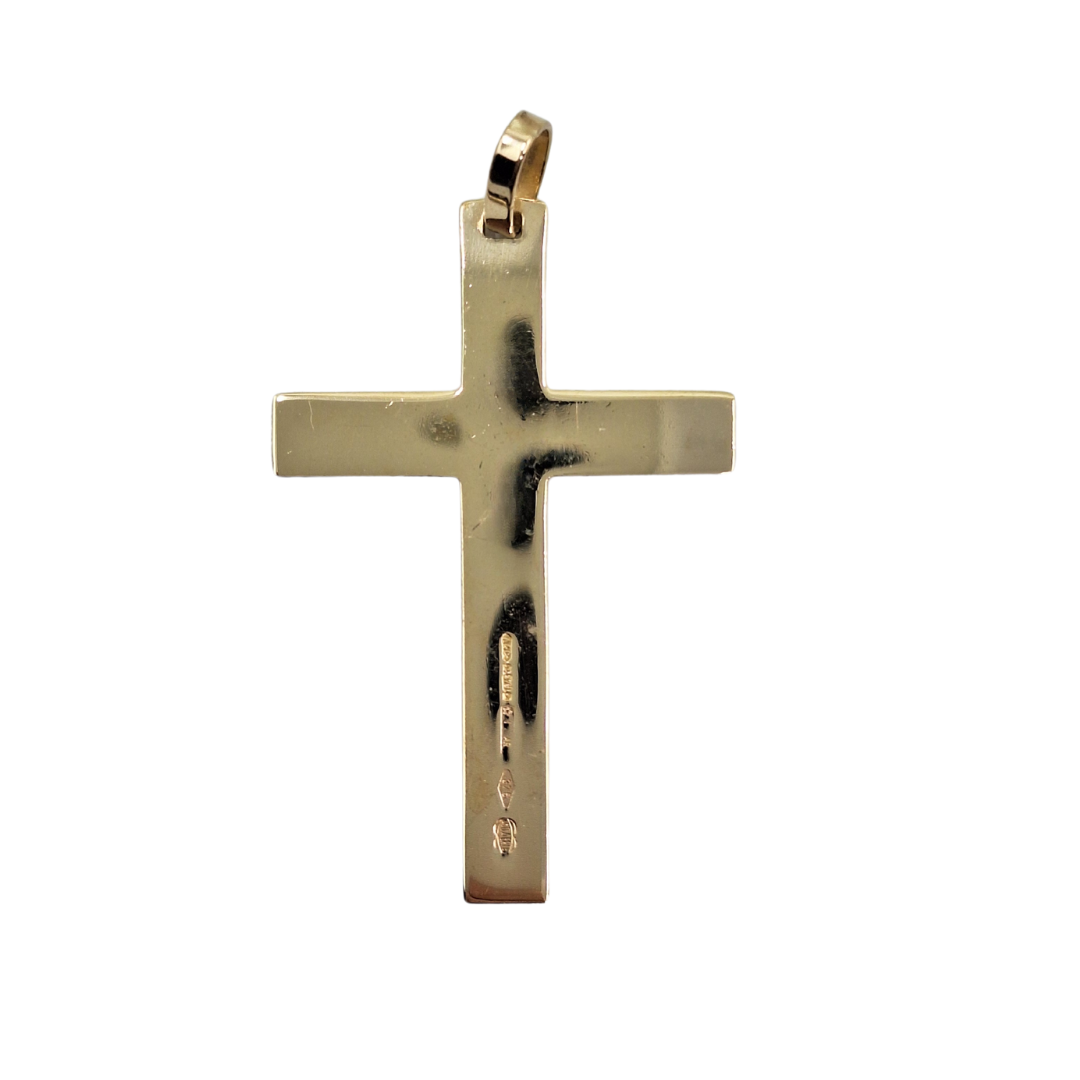 9ct Yellow Gold Lined Cross Pendant