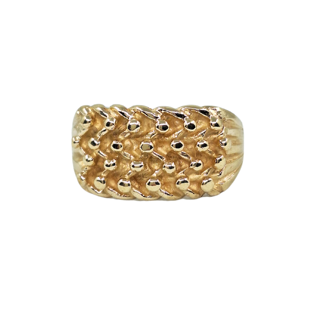 9ct Yellow Gold 4 row Keeper Ring