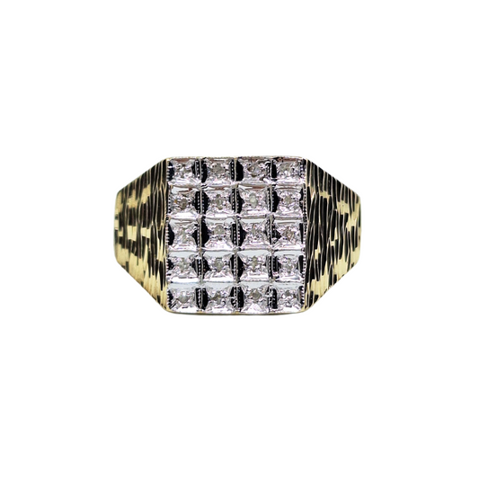 9ct Yellow Gold Diamond Signet Ring