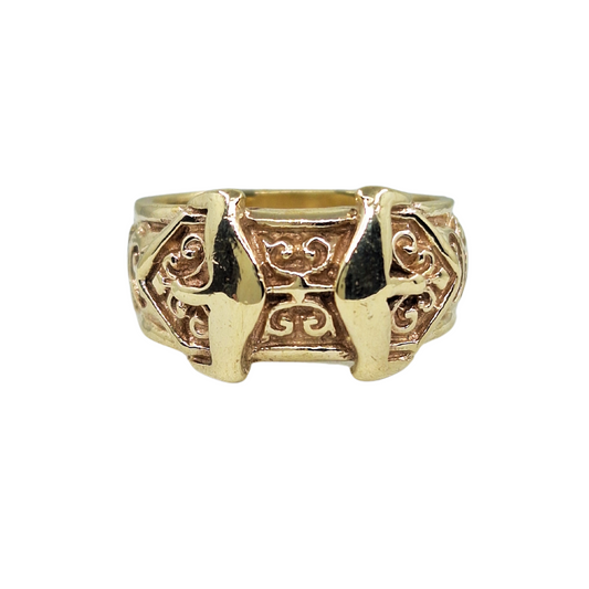 9ct Yellow Gold Double Buckle Ring