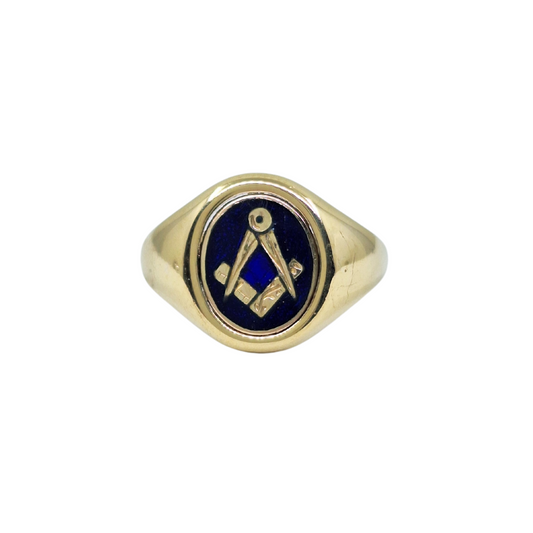 9ct Yellow Gold Masonic Signet Ring