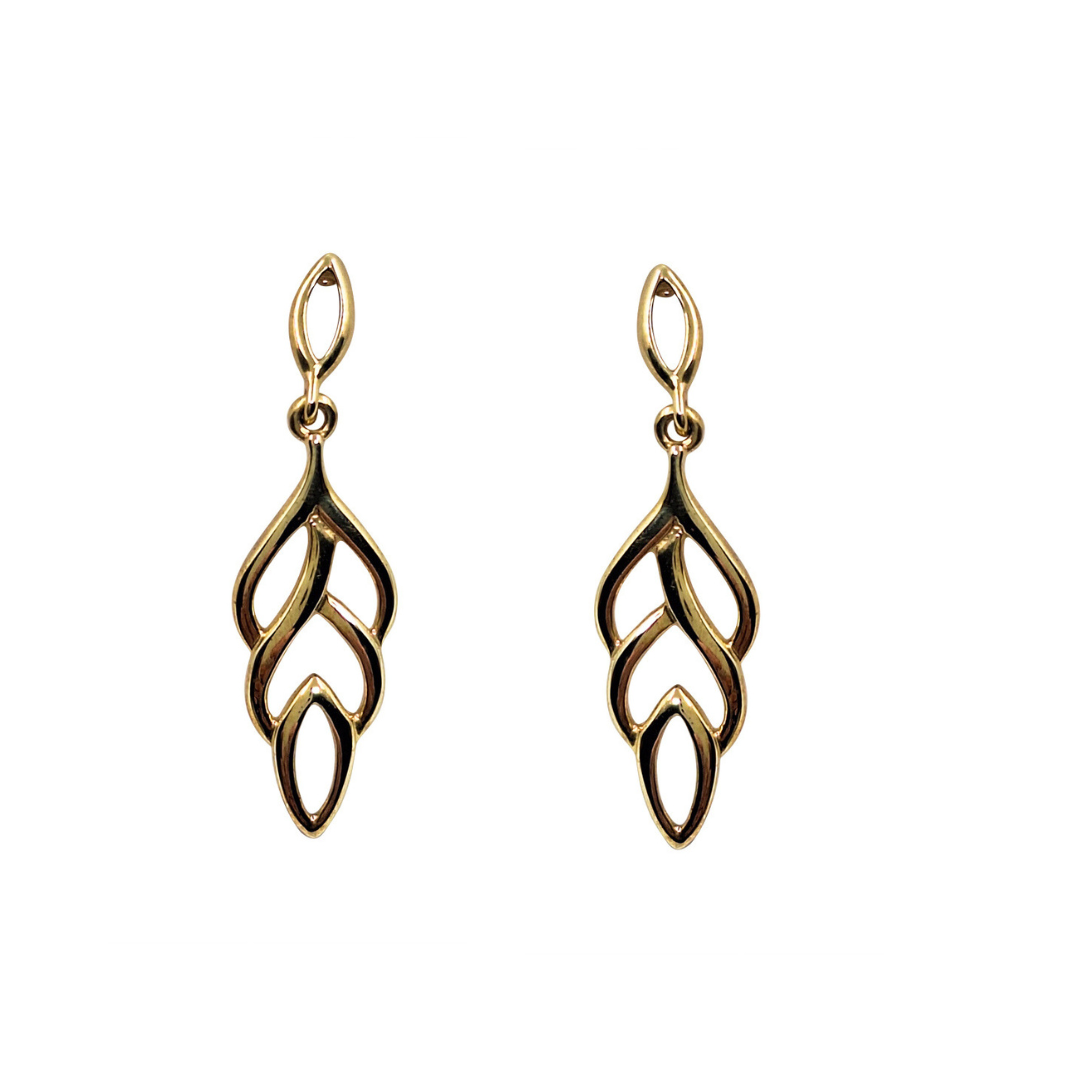 9ct Yellow Gold Fancy Drop Earrings