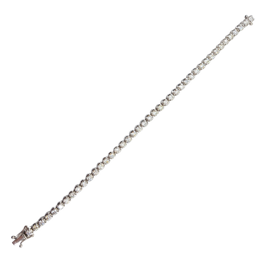 18ct White Gold Diamond Tennis Bracelet 3.3ct