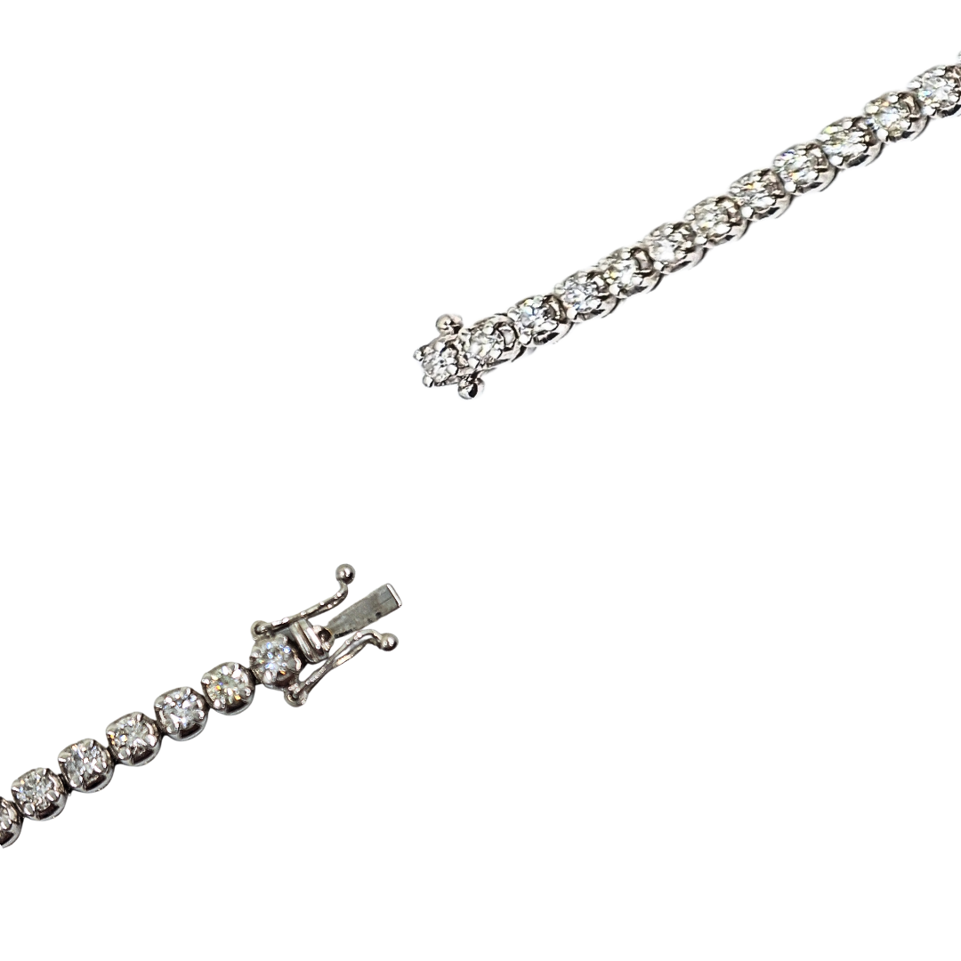 18ct White Gold Diamond Tennis Bracelet 3.3ct