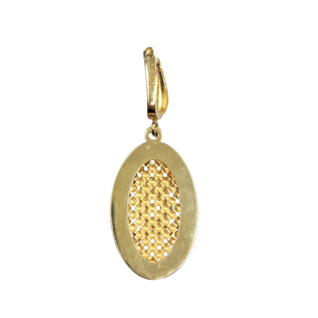14ct 2 Colour Gold Chanel Style Drop Earrings