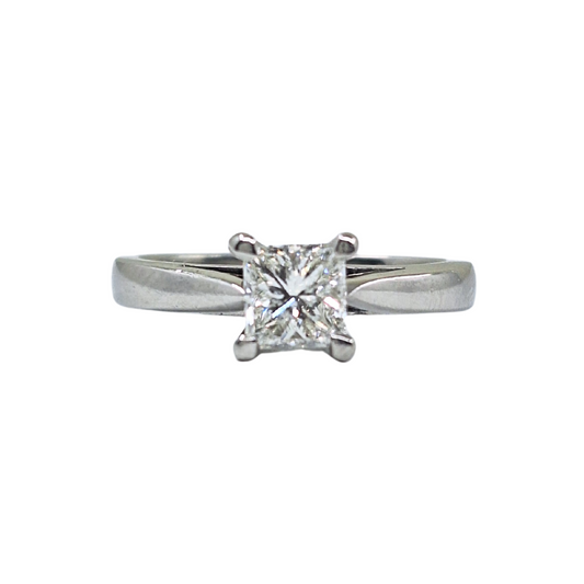 Platinum Princess Cut Diamond Solitaire Ring 0.50ct