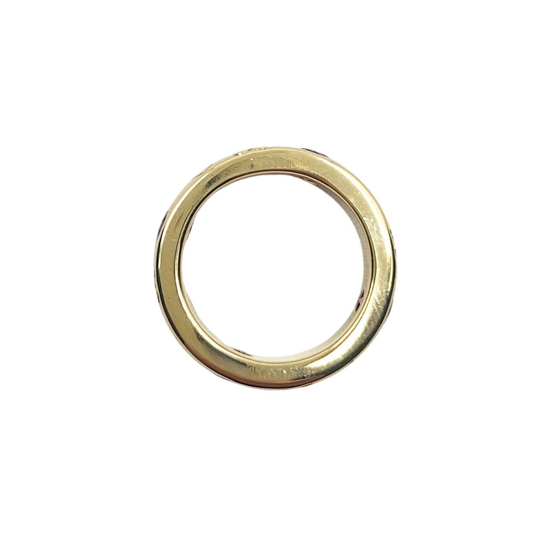 9ct Yellow Gold Pink Stone Band Ring