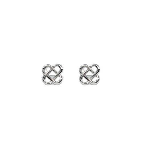 9ct White Gold Celtic Knot Stud Earrings