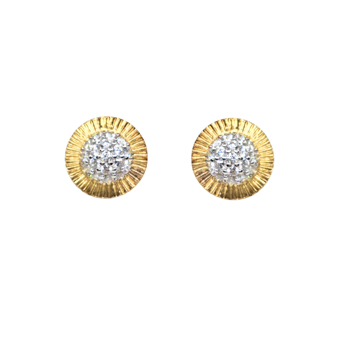 9ct Yellow Gold Cubic Zirconia Rolex Style Studs