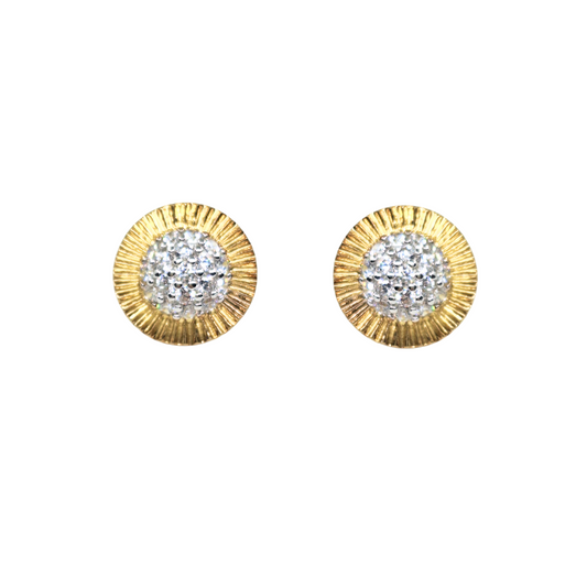 9ct Yellow Gold Cubic Zirconia Rolex Style Studs