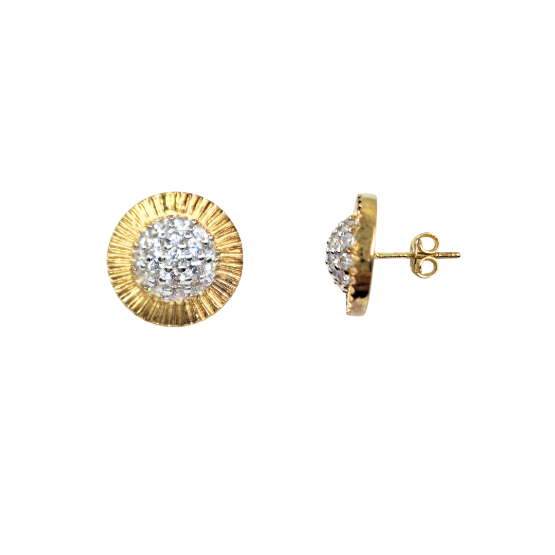 9ct Yellow Gold Cubic Zirconia Rolex Style Studs