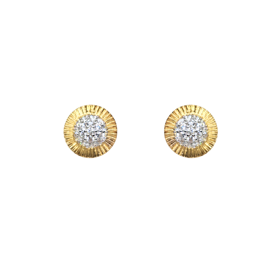 9ct Yellow Gold Cubic Zirconia Rolex Style Studs