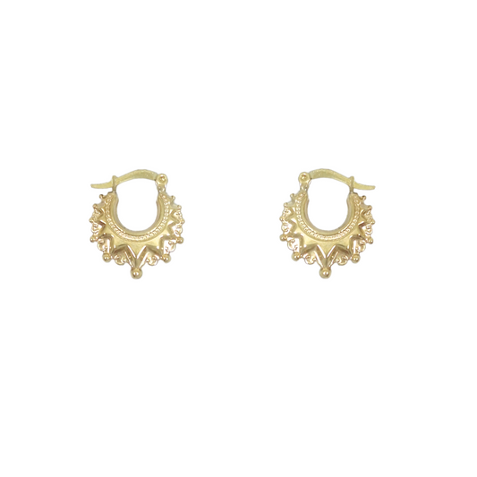 9ct Yellow Gold Small Spike Creoles