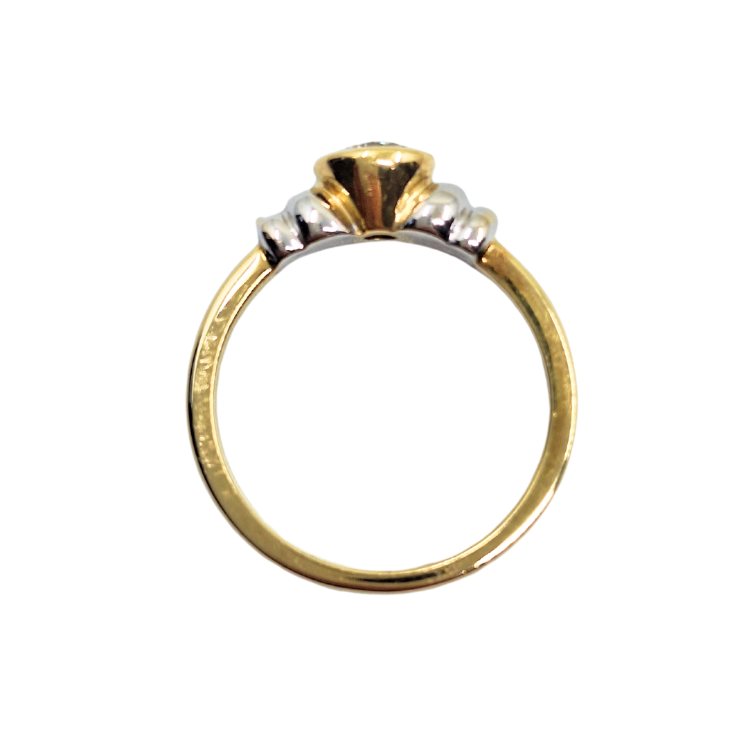 18ct Yellow Gold Rub-over Diamond Solitaire Ring 0.50ct