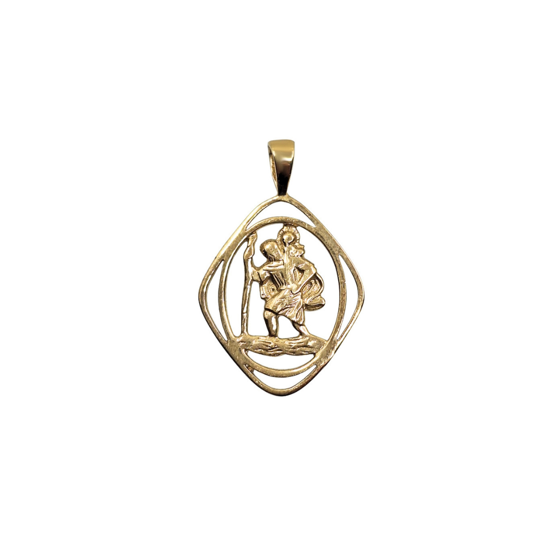 9ct Yellow Gold St Christopher Pendant