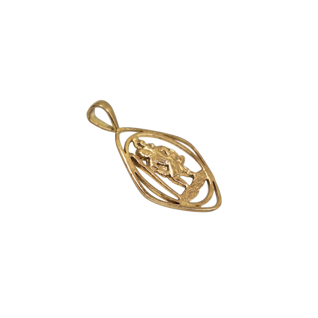 9ct Yellow Gold St Christopher Pendant