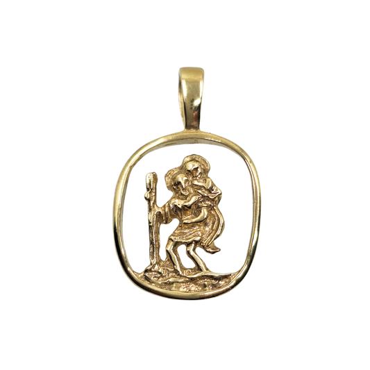 9ct Yellow Gold St Christopher Pendant