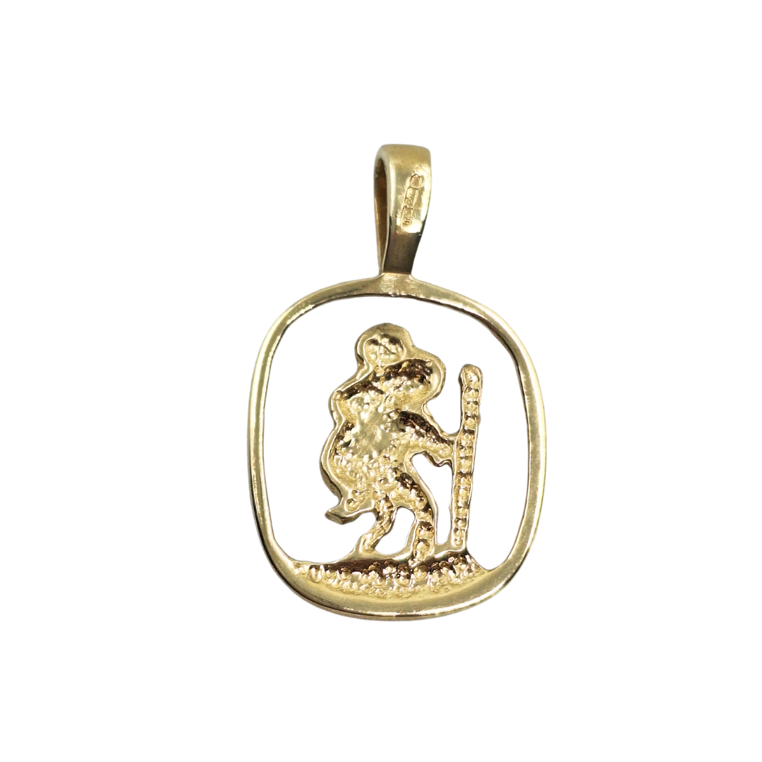 9ct Yellow Gold St Christopher Pendant