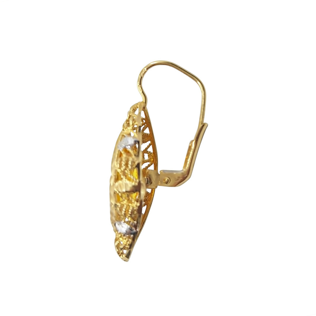 14ct Yellow Gold Yellow Cubic Zirconia Drop Earrings