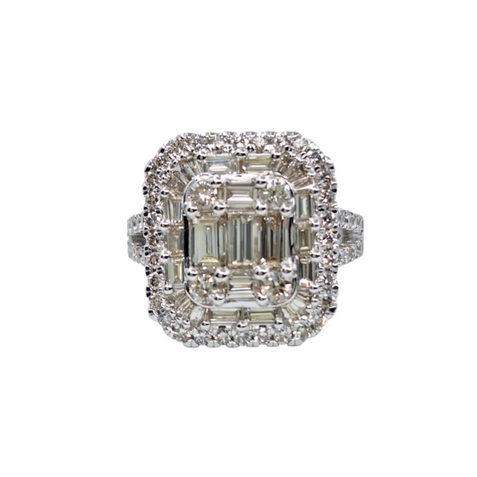 9ct White Gold Diamond Cluster Ring 2.35ct