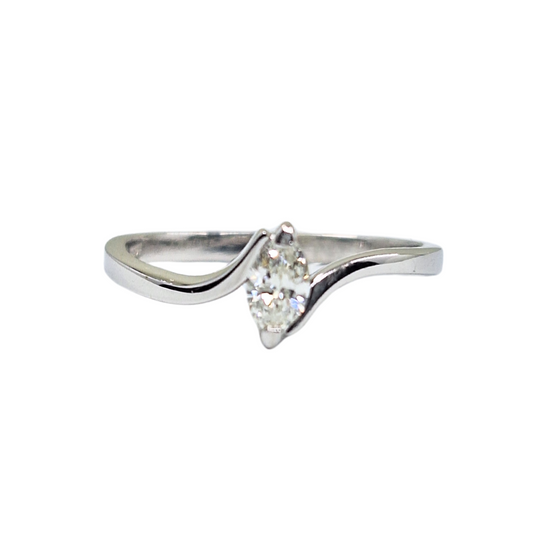 18ct White Gold Marquise Diamond Solitaire 0.25ct