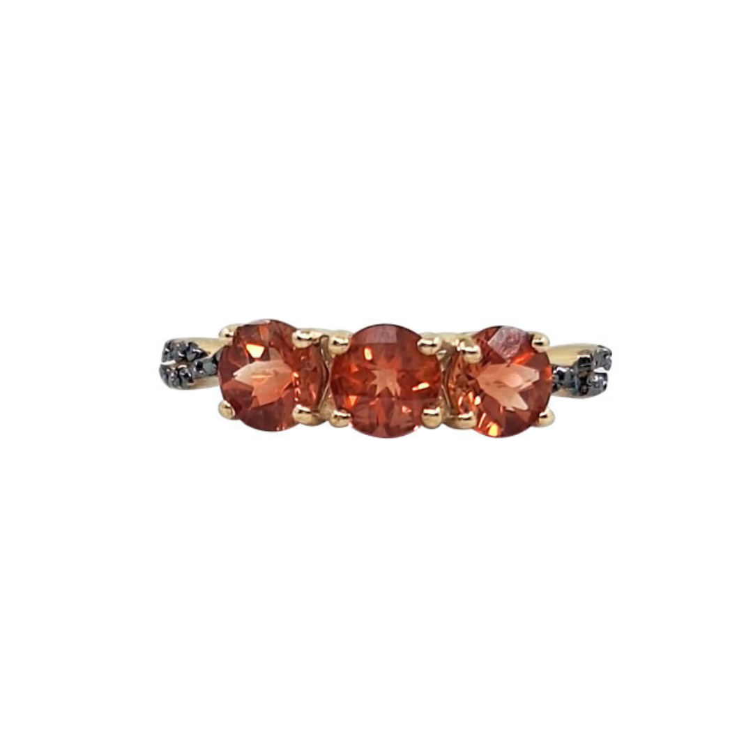 9ct Yellow Gold Andesine 3 Stone Ring