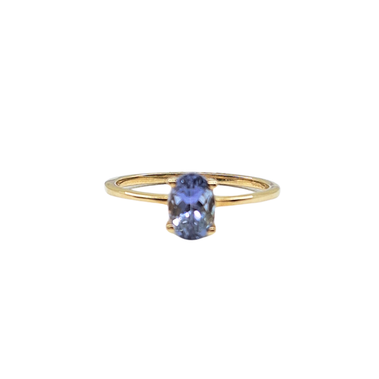 9ct Yellow Gold Oval Tanzanite Solitaire Ring