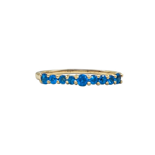 9ct Yellow Gold Neon Apatite Band Ring