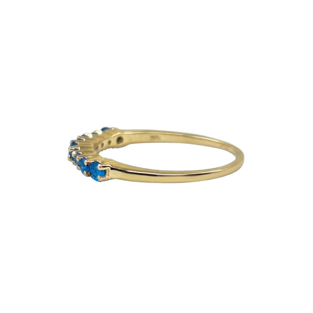 9ct Yellow Gold Neon Apatite Band Ring