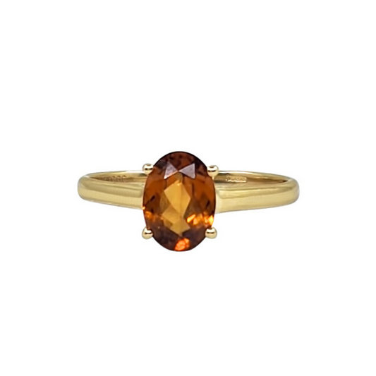 9ct Yellow Gold Oval Citrine Ring