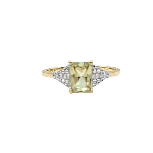 9ct Yellow Gold Csarite Ring