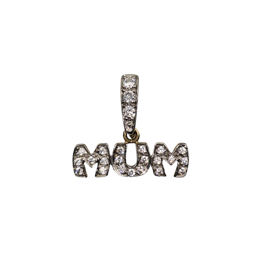 9ct Yellow Gold Cubic Zirconia Mum Pendant