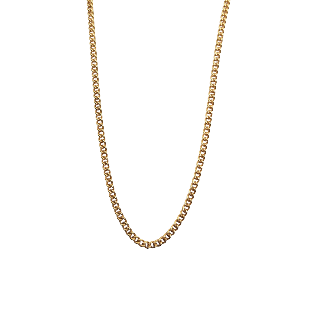 9ct Yellow Gold Curb Chain With Swivel Clasps 16"