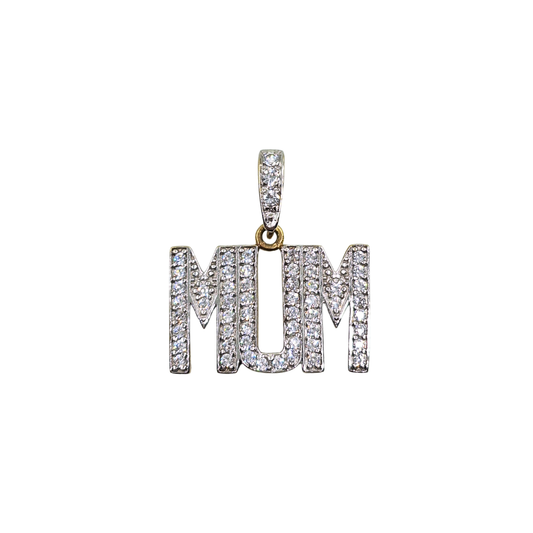 9ct Yellow Gold Cubic Zirconia Mum Pendant